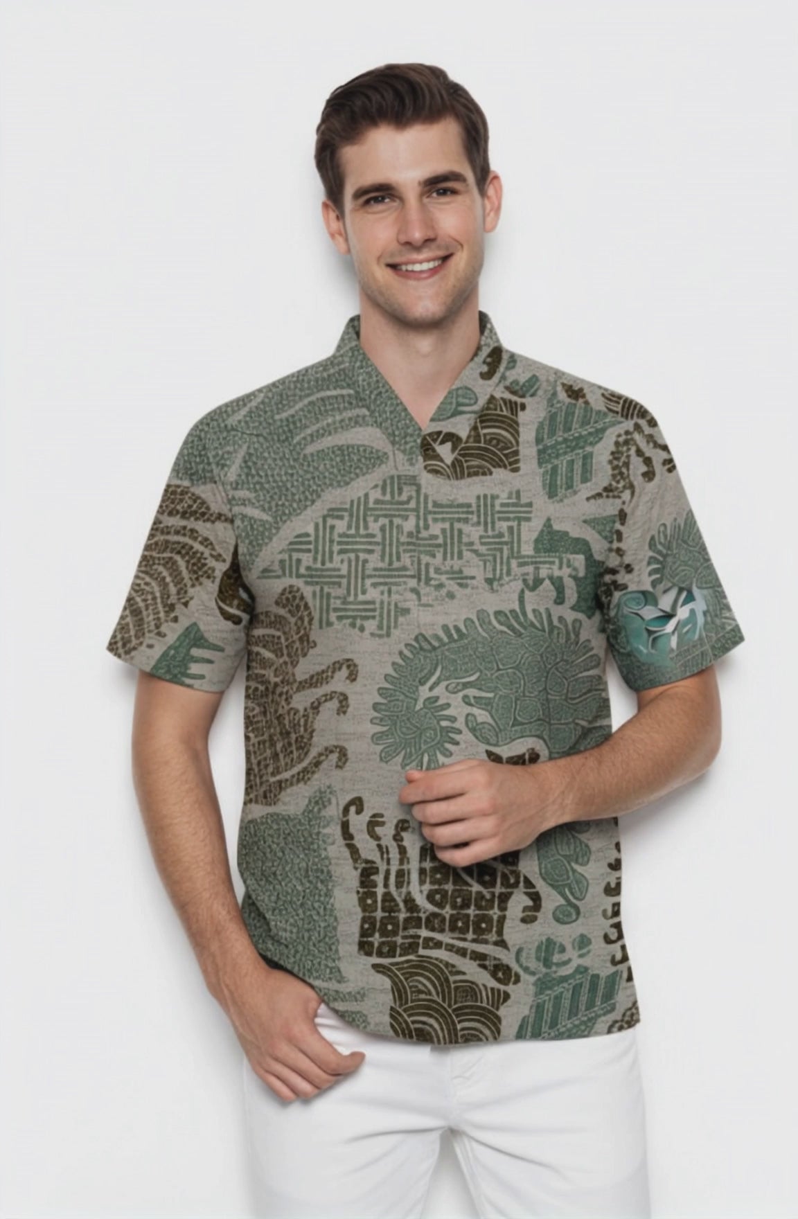 Men’s Batik Shirt – Forest Mosaic | Short Sleeve video